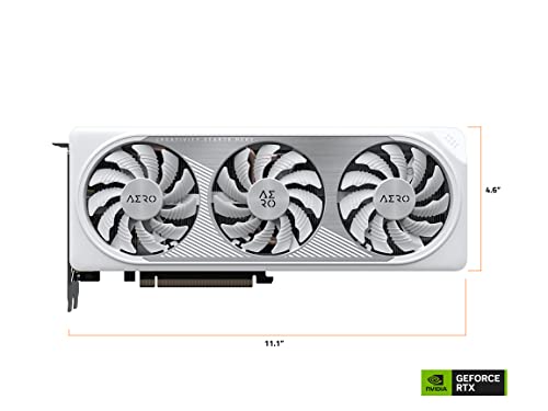 Gigabyte GeForce RTX 4060 Ti AERO OC 8G Graphics Card, 3X WINDFORCE Fans, 8GB 128-bit GDDR6, GV-N406TAERO OC-8GD Video Card