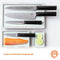 MasterChef Knife Set with Block 5 Kitchen Knives with Sharp Stainless Steel Blades (Paring, Utility, Carving, Bread, Chef) Japanese-Style Handles & Universal Holder, Plastic, Black