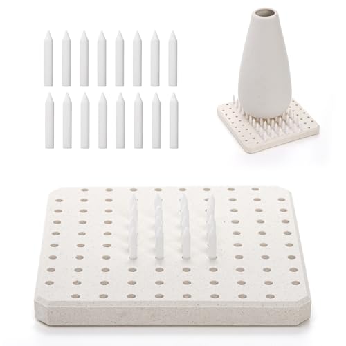 ZENFUN Kiln Stilts Support Nails Pottery Firing Mat, Ceramic Refractory Support Pad, High Temperatures Resistant Firing Kiln Burning Tools Accessories for Potters, Clay Pottery, Ceramic Hobbyists