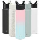 Simple Modern 650mL Summit Water Bottle with Straw Lid - Gifts for Kids Travel Hydro Vacuum Insulated Flask Double Wall Liter - 18/8 Stainless Steel Ombre: Sweet Taffy