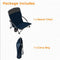 Pacific Pass Lightweight Camp and Beach Chair w/Built-in Cup Holder, Includes Carry Bag - Navy/Gray
