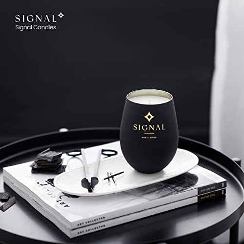 Signal Candles | Oud & Wood Scented Soy Australian-Made Candle 380gr [13.4oz]