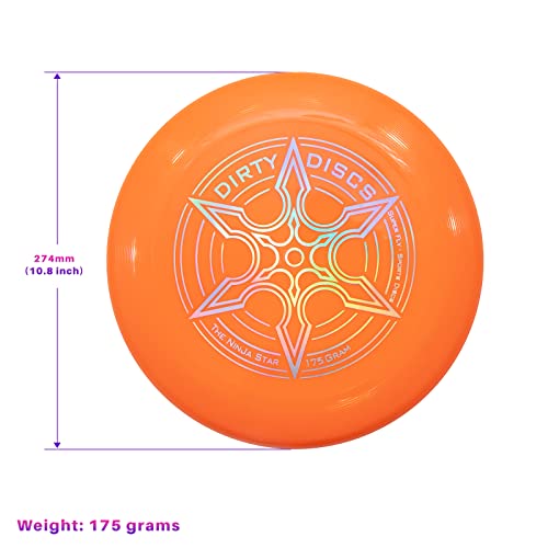 Indy - Dirty Disc (175 g) (Orange) Frisbee, Professional Frisbee Disc, Throwing Disc, Flying Disc, Sports Toy, Sports Game for Children and Adults