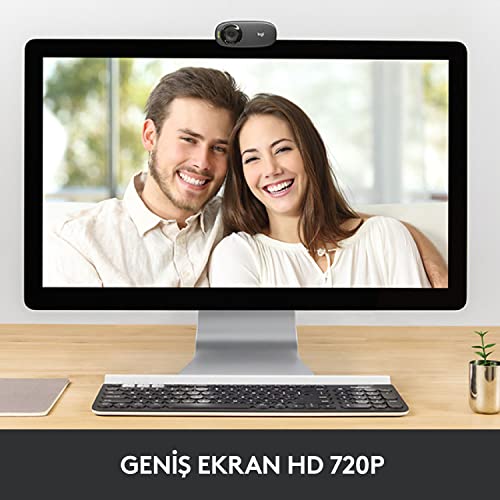 Logitech C310 HD Webcam, HD 720p/30fps, Widescreen HD Video Calling, HD Light Correction, Noise-Reducing Mic, for Skype, FaceTime, Hangouts, WebEx, PC/Mac/Laptop/MacBook/Tablet - Black
