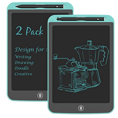 [2 Pack] TIQUS LCD Writing Tablet Pad 9.25 Inch Ewriter Electronic Board and MeMO Notes for and Adults at Home School and Office Middle Stylus [Light Blue]