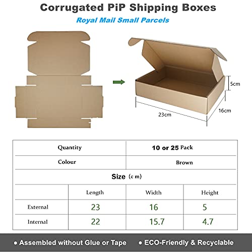 C5 A5 Size Corrugated Cardboard Shipping Boxes, 230x160x50mm (9"x6.3"x2") Small Parcel Boxes, Packaging Mailing Boxes for Business, Posting, Small Packet Shipping, Storing or Gift(Pack of 25)