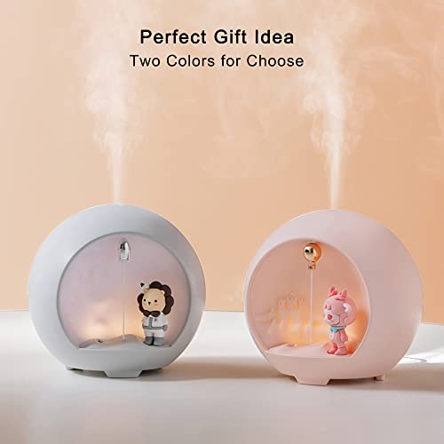 SISETOP USB Diffuser, Ultrasonic Essential Oil Diffuser, 100ML Aromatherapy Diffuser Humidifier with Night Light & 2 Mist Modes, Electric Mini Aroma Diffuser for Spa, Yoga, Baby, Kids, Gift, Gray