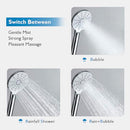 Decaura WELS Twin Hose Shower System 9" Rain Shower Head Set Sliding Rail 3-Mode Handheld Shower Head 2 in 1 Set (Round Head Chrome)