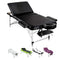Zenses Massage Table 70cm Portable 3 Fold Aluminium Beauty Bed Black