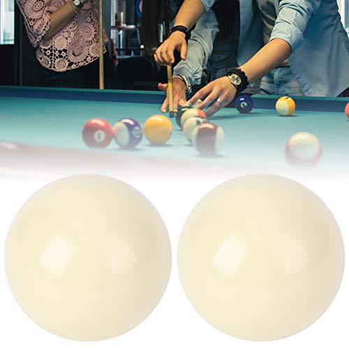 DEWIN White Billiard Ball, Pool Table Snooker Pool Cue Ball Snooker Pool Table Training Spot Cue Ball Standard 5.72cm 2 Pcs(White)