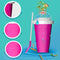 Slushy Maker Cup, Portable Quick Frozen Smoothies Squeeze Cooling Cup for Milk Drinks and Juices, Frozen Magic Slushie Squeeze Cup, DIY Kits for Kids (Rose)