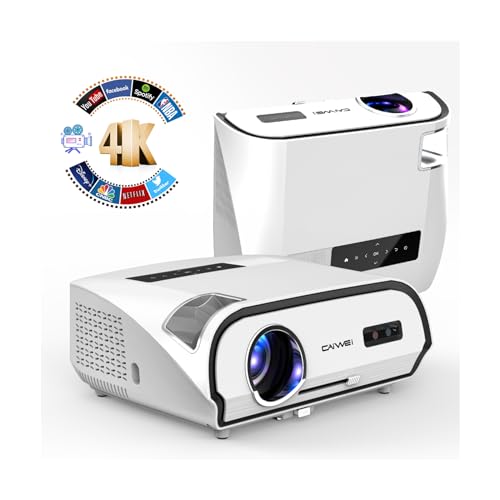 4K Smart UHD Daylight Projector 5G WiFi Bluetooth, 2023 Upgraded 14300 Lumen Outdoor Movie Projector 300” Display, RJ45 LAN Android 2G+16G Projector Support 8000+Apps, 4P/4D Keystone, Zoom