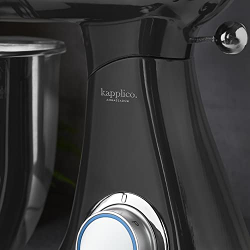 KAPPLICO Ambassador Food Stand Mixer, 7.0L 2200W Kitchen Electric Mixer with Power Hub for Attachment, Die-cast Aluminum Mixer with Bowl, Dough Hook, Whisk, Beater, Splash Guard - BLACK