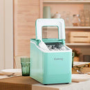 Costway Countertop Ice Maker, Bullet Ice Cubes Ready in 8 Mins, 12KG/24 H, Portable Ice Maker Machine with Self-Cleaning Function, Scoop and Removable Basket for Home, Office, Party and Bar (Green)
