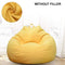 Bean Bag Chair Cover without Filling Lazy Lounger Bean Bag Storage Chair Cover Solid Color Simple Design Recliner Gaming Storage Bag for Indoor Outdoor BeanBag Chair for Adults and Kids 100x120cm (Corn yellow)