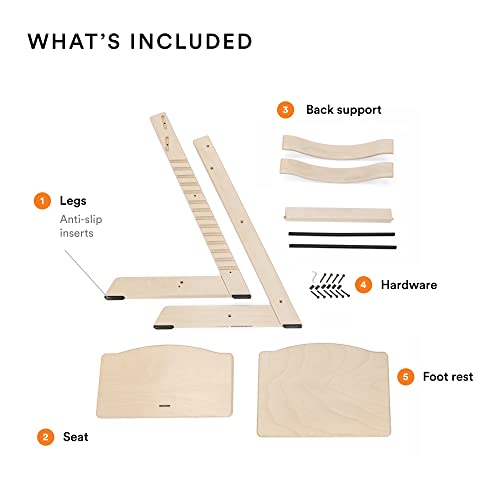 Tripp Trapp Chair from Stokke, White - Adjustable, Convertible Chair for Toddlers, Children & Adults - Convenient, Comfortable & Ergonomic - Classic Design