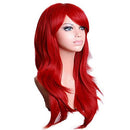 Lady Fashion 70cm Full Curly Wigs Cosplay Costume Anime Party Hair Wavy Long Wig, 11 Colors to Choose (Red)