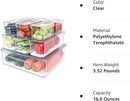 Fridge Clear Organizer Bins Stackable - 10 Pack Refrigerator Organizer Bins with Lids, BPA-Free Produce Fruit Storage Containers for Storage Clear for Food, Drinks, Vegetable Storage