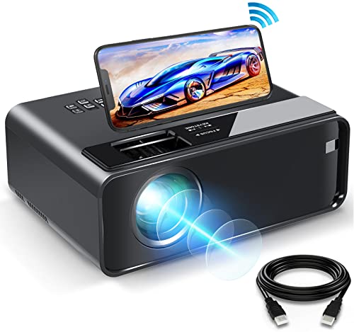 ELEPHAS Mini WiFi Projector for iPhone, 2022 Upgraded HD Movie Projector with Synchronize Smartphone Screen, Portable Projector Supports 1080P, Compatible with iOS/Android/TV Stick, and HDMI/USB/VGA