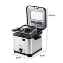 Geepas Deep Fat Fryer, 900W | 1.5L Stainless Steel Fryer with Viewing Window | Easy Clean, Non-Stick Oil Tank | Adjustable Temperature Control with Overheating Protection , Silver