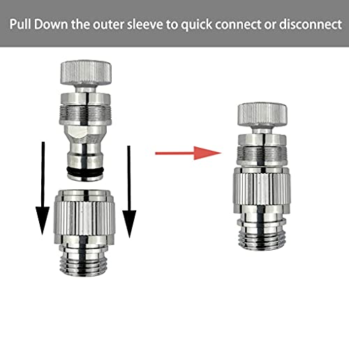 Dishwasher,Washer Snap Coupling Adapter,Shower Hose, Garden Hose(3/4GHT) Quick Connection, for Bathroom/Kitchen,Sink to Hose Adapter Faucet Hose, Sink Quick-fit Attachment (Quick-Connect)