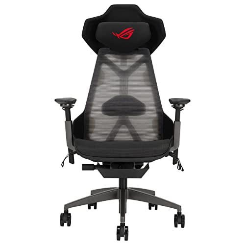 ASUS ROG Destrier Ergonomic Gaming Chair, 2-Way headrest 40°, 2-Way Lumbar, 2-Way armrest 360°, Adjustable seat Depth and Height, Recline 4 Lock Angles, Mobile Gaming Mode, Aluminum Frame, mesh