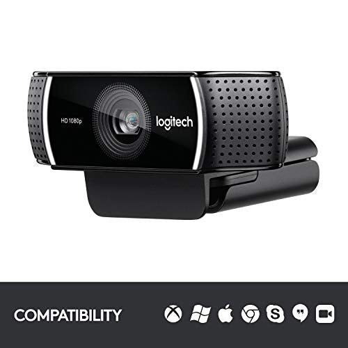 Logitech C922x Pro Stream Webcam – Full 1080p HD Camera – Background Replacement Technology for YouTube or Twitch Streaming