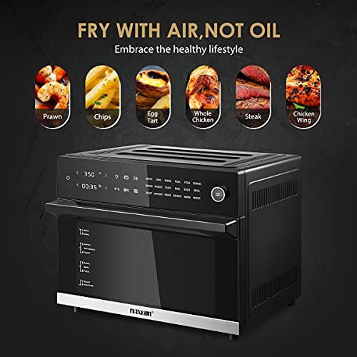 Maxkon 30L 18-in-1 Large Oil Free Air Fryer Oven Cooker 1800W Dual Cook Function Black