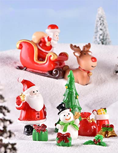 27 Pieces Christmas Resin Miniature Ornaments Kit for DIY Fairy Garden, DIY Snow Globe Figurines Crafts,Dollhouse, Desktop,Landscape Decorations