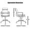 2xhome Modern Office Desk Chair Mid Back Ribbed PU Leather Conference Task Armchair with Swivel Tilt & Adjustable Height, White