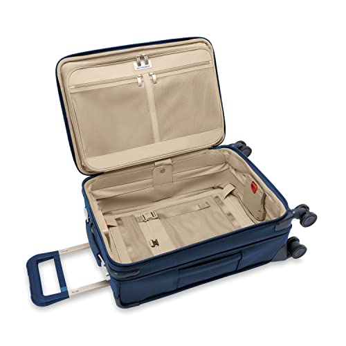 Briggs & Riley 4 Wheel Expandable Spinner Suitcases, Navy, Carry-On 56cm, Essential Carry-On