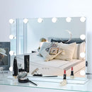 (L22.83 X H18.28cm ) - AMST Hollywood Vanity Mirror with Lights, Dimmable 12pcs LED Bulbs with 3 Colour Tones, Touchscreen Makeup Mirror with USB Port, Lighted Tabletop Vanity Mirror, White(L22.83 X H17.13cm )