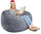 WhatsBedding 4 ft Large Bean Bag Chair: 4' Memory Foam Bean Bag Chairs for Adults with Filling, Soft Bean Bag Sofa with Premium Velvet Cover,Bean Bags with Stuffed Foam Filling,Dark Gray,4 Foot