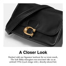 Soft Tabby Leather Shoulder Bag with Removable Crossbody Strap - Black