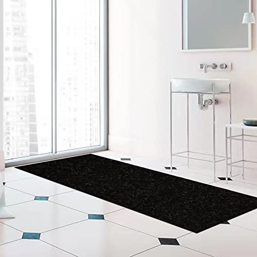ZGR Runner Rug 2 ft x 6 ft Carpet Runners, Indoor/Outdoor Hallway Kitchen Entryway Bedroom Area Rugs with Natural Non-Slip Rubber Backing, Garage mat, Black, Custom