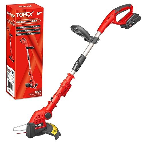 TOPEX 20V Cordless Grass Trimmer, 2-in-1 Weed Trimmer/Edger Lawn Tool Lightweight