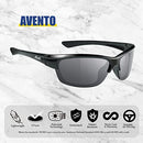 Flux AVENTO Polarized Sports Sunglasses UV400 Protection with Anti-Slip Function and Lightweight Frame - for Men and Women when Driving, Running, Baseball, Golf, Casual Sports (BLK)