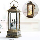 Water Filled Swirling Glitter Musical Lantern USB and Battery Operated LED Christmas Light Nativity Snowing Spinning Xmas Home Snow Globe Decoration Rectangle Shape Snowman Family Scene