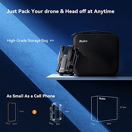 Ruko Drones with Camera for Adults 4k, 40 Mins Flight Time, Foldable FPV GPS Drones for Beginners with Live Video, Follow Me, Auto Return Home, Encircling Flight(2 Batteries and Carrying Case)