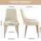 E&D FURNITURE Dining Chairs, Upholstered Metal Leg Living Room Chair Set of 4 Accent Beige Fabric Dining Comfy Chair for Kitchen and Dining Room