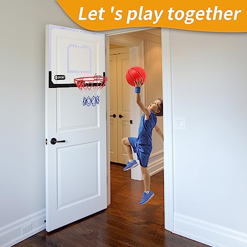 Upgrade Basketball Hoop Set - Extra Large 26" x 17" Pro Indoor Basketball Hoop for Door & Wall with 2 Balls, Complete Accessories, Basketball Toy Gift Perfect for Boys Girls Teens Adults