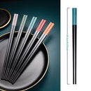 Japanese Style 5 Pairs Fiberglass Chopsticks-Reusable Chopsticks Dishwasher Safe, 9.6 inch/24.3cm Matte Non-Slip Family/ Hotel/ Restaurant Chop Sticks, Christmas Gift Set Chop Sticks, Fish Patten Multicolor