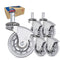 AXL Office Chair Caster Wheels Replacement Heavy Duty with Rollerblade Style (Soft Rubber) - Safe for Hardwood Floors Carpet Desk Floor Mat - 2.5 Inch Chrome /Grey Clear Wheel Universal Fit
