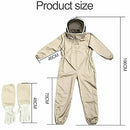 Full Beekeeping Suit Bee Suit Heavy Duty with Leather Ventilated Keeping Gloves (XXL)