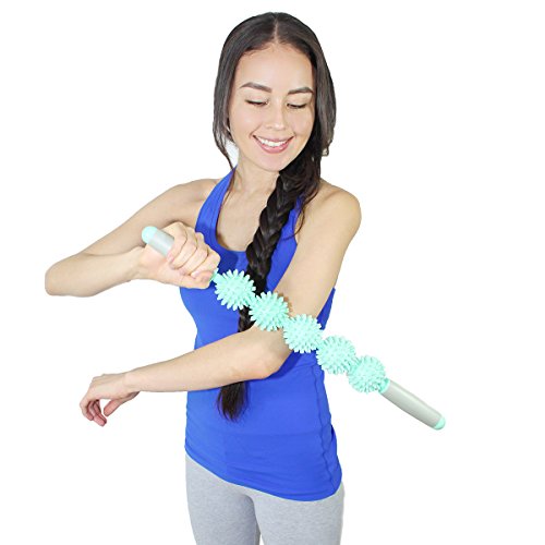 Coolife Fascia Release Cellulite Blasting Remover Muscle Roller Massage Stick, Deep Tissue Tight Fascia Massager Trigger Point Fat Blast Pain Relief Myofascial Release with 5 Balls for Men and Women