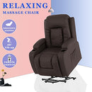 Advwin Recliner Chair Electric Massage Lift Chair Heated Lounge Sofa Leather Armchair Brown