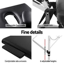 Zenses Massage Table 75cm Portable 2 Fold Aluminium Beauty Bed Black