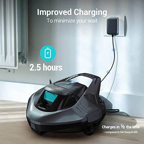 AIPER Seagull SE Pool Cleaner Robot, 90-Min Lasting Cordless Pool Vacuum with LED Indicator & Self-Parking, Ideal for Above/In-Ground Pools up to 80m²