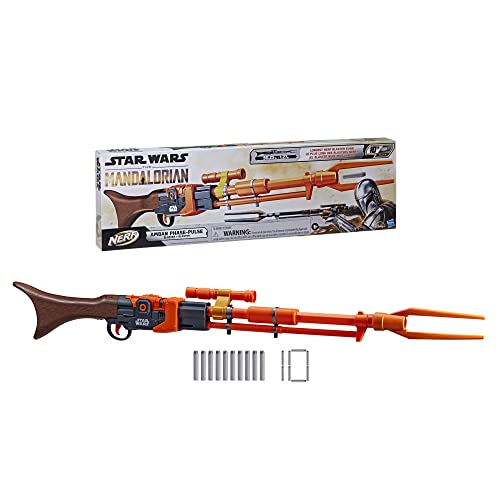 NERF Star Wars - Nerf - Amban Phase-Pulse Blaster - 50" Long (1.27m) - Targeting Scope - 10 Nerf Elite Darts - Inspired by The Mandalorian TV Series - Toys for Kids - Boys and Girls - F2980 - Ages 8+