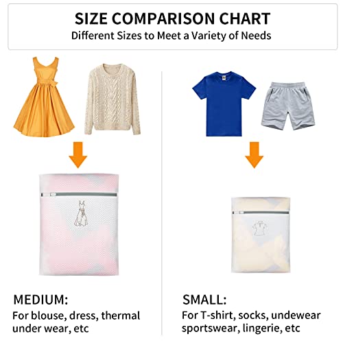 FYY Mesh Laundry Bags, 4 Pack Mesh Laundry Washing Bags, Delicates Bag for Washing Machine Durable Honeycomb Mesh Bra Laundry Bag Washing Machine Lingerie Bags